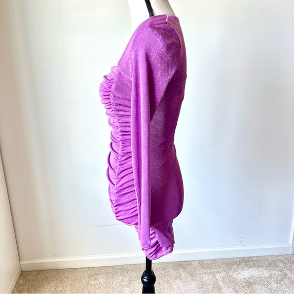 PRINCESS POLLY Everleigh Purple Long Sleeve Ruched Mini Dress—SZ. 2 - Picture 7 of 15